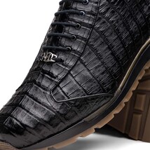 Alonzo Genuine Caiman Crocodile Fashion Sneaker Black image 4