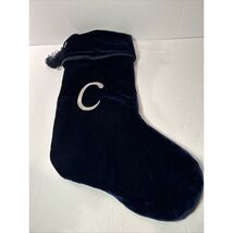 Dark Blue Christmas Stocking With the Letter C on it - €8,63 EUR