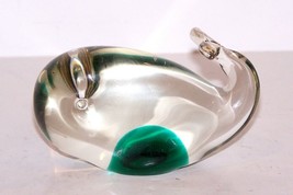 Lovely Whale Clear &amp; Green Art GLASS/CRYSTAL Paperweight - £16.25 GBP