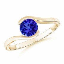 ANGARA Semi Solitaire Round Tanzanite Bypass Ring for Women in 14K Gold - £786.99 GBP
