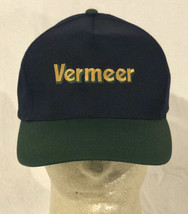 Vintage Vermeer Navy Blue &amp; Green Snapback Agriculture Equipment Hat New... - $19.79