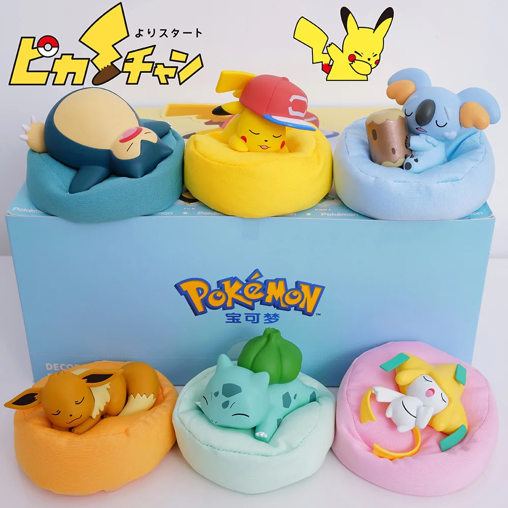 Pokemon Figures Starry Dream Anime Pikachu Jirachi Eevee Komala Snorlax Toy - £15.27 GBP
