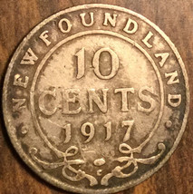1917 Newfoundland Silver 10 Cents Coin - £5.63 GBP