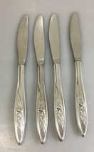 Oneida Community Morning Rose Silverplate Set of 4 Dinner Knives 9&quot; - £21.81 GBP