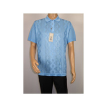 Mens Polo Shirt Slinky Sheer Short Sleeves Soft Touch by Stacy Adams 57007 Blue image 2