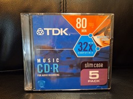 TDK 80 Minute CD-R Music Audio Recording Blank CDs 5 Pack Up To 32X NEW - $12.69