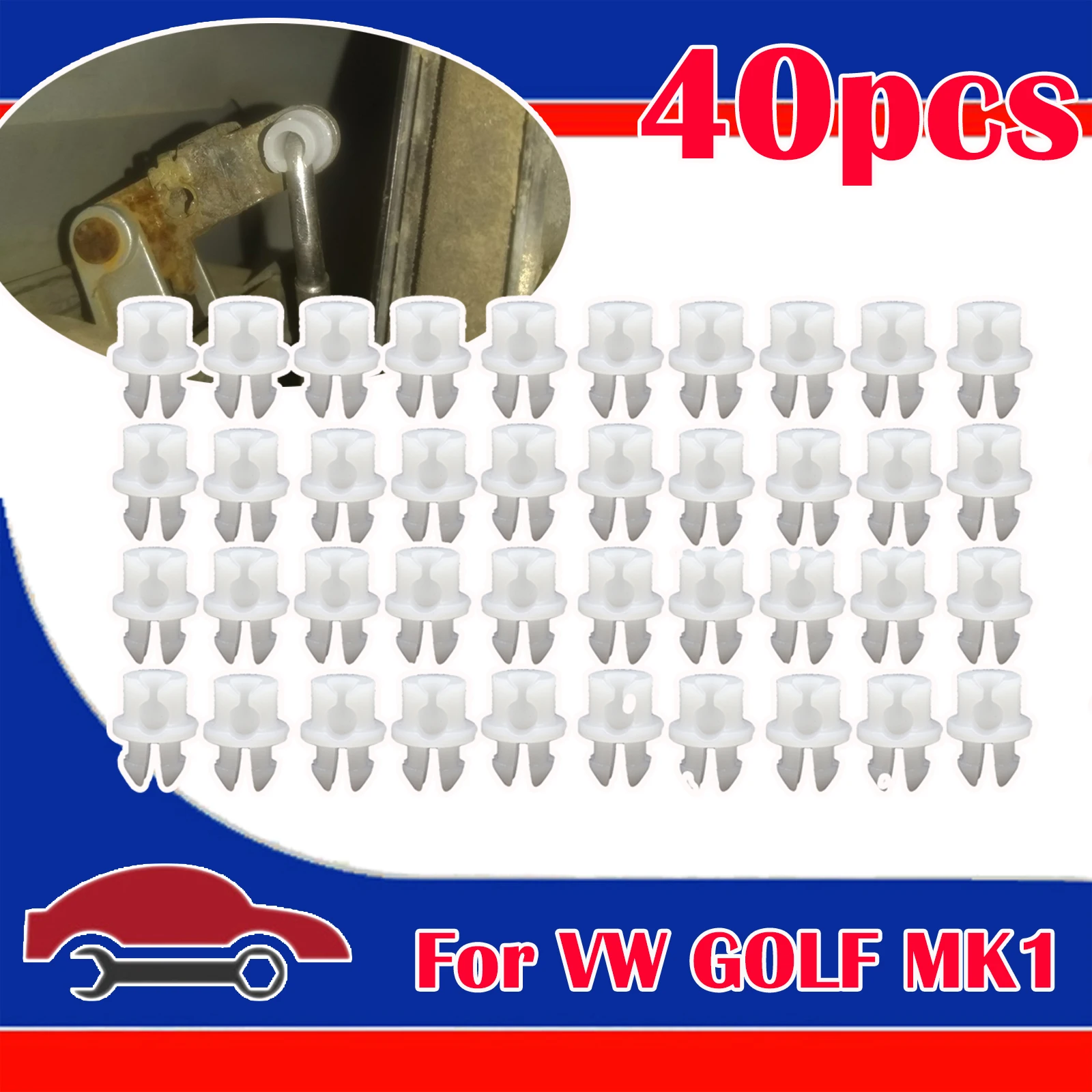 40X Door Lock Rod Conector Linkage Clips For VW GOLF MK1 MK2 MK3 MK4 Jetta Front - £13.27 GBP