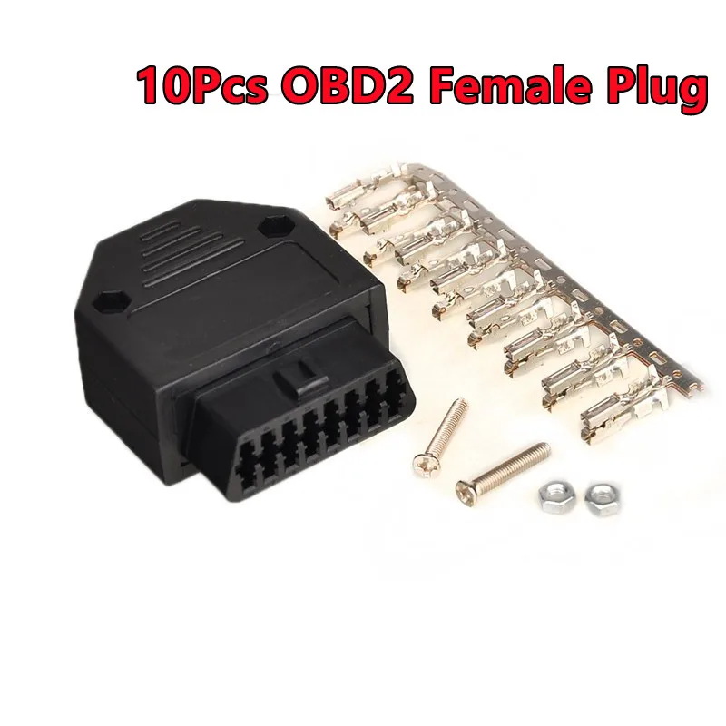 10Pcs/Pack Durable OBD2 16Pin Diagnostic Interface Connector Male  Female  Enclo - £119.79 GBP