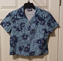 Miken Clothing Co Hawaiian Shirt Youth Sz Large Floral Vintage Made In USA. - £6.05 GBP