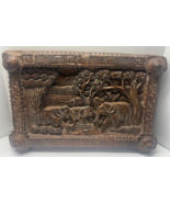 African Safari 3 Elephants Relief Carved Composite Wall Hang Decor 12” x... - $27.16 CAD