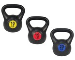 Wide Grip 3-Piece Kettlebell Exercise Fitness Weight Set, Include 10 Lbs... - £51.10 GBP
