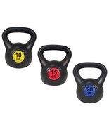Wide Grip 3-Piece Kettlebell Exercise Fitness Weight Set, Include 10 Lbs... - £51.19 GBP