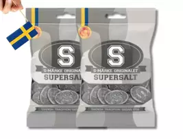 2 Bags of S-Märke Supersalt (super salt) 80g (2.82 Oz), swedish candy sa... - $11.83