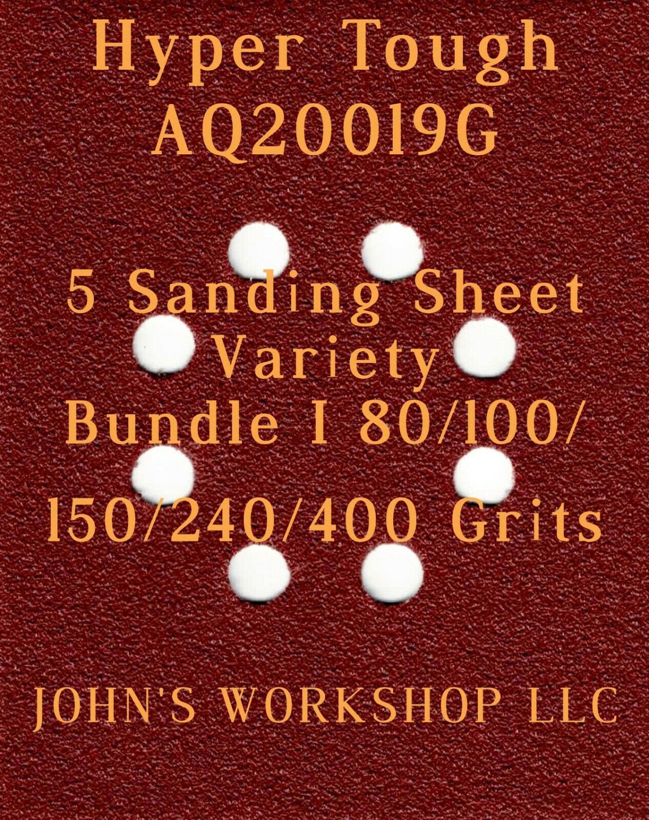 Hyper Tough AQ20019G - 80/100/150/240/400 Grits - 5 Sandpaper Variety Bundle I - $4.99