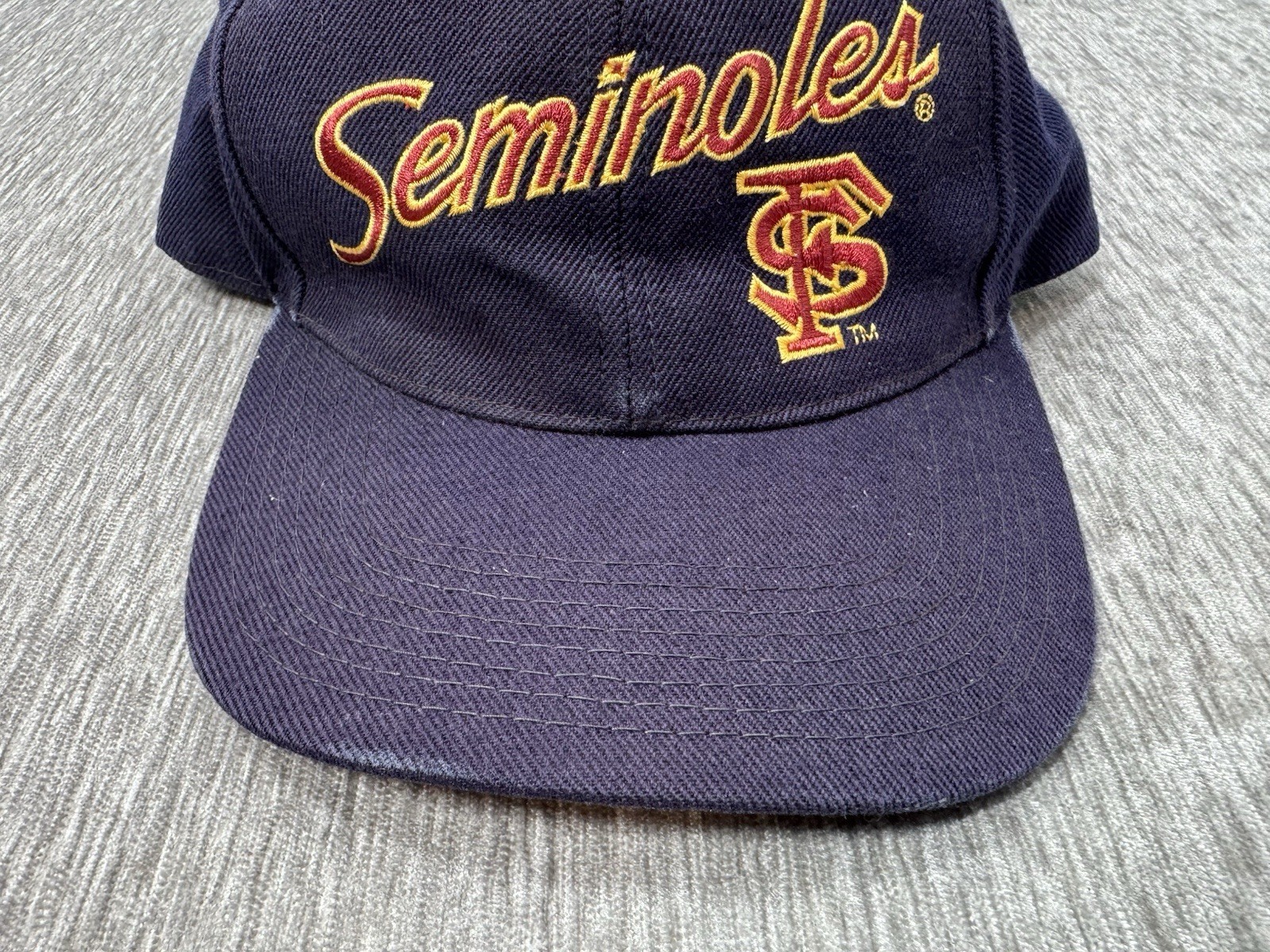Vintage Florida State Seminoles Hat Cap Snap Back Sport Specialties Script Blue Item image 3