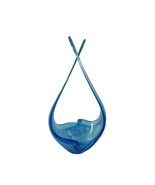 Hand-Blown Blue Basket Bluenique Glass Long Handles Figurine - $1,393.37 MXN