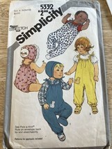 Vintage 1981 Simplicity Sewing Pattern 5332 Size 6 Months UNCUT Romper B... - £13.96 GBP