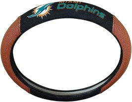 NFL Miami Dolphins Embroidered Pigskin Steering Wheel Cover by Fanmats - £27.34 GBP