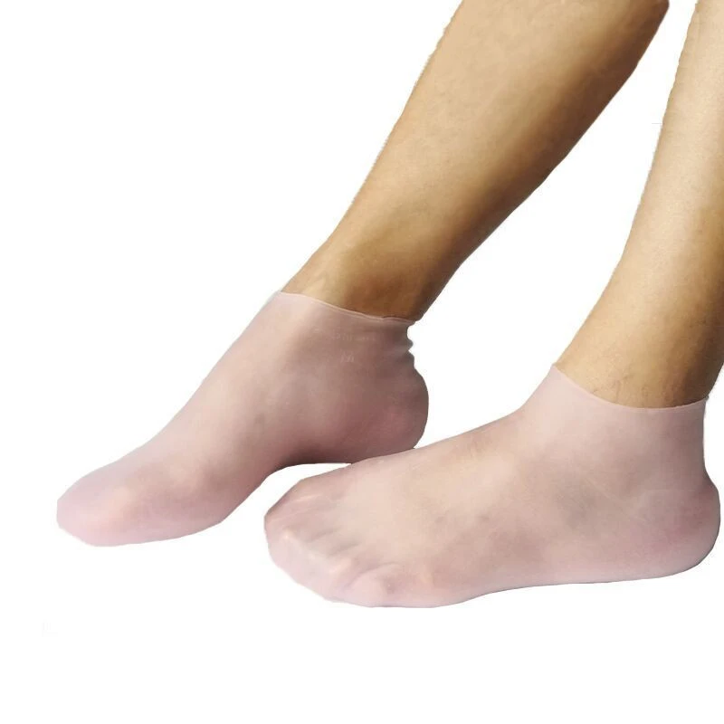 Play 2Pcs Silicone Foot Care Socks Anti Cracking Moisturizing Gel Socks Cracked  - £23.05 GBP