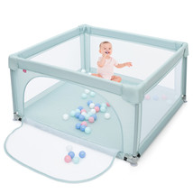 Baby Playpen Infant Large Safety Play Center Yard W/Balls Home Blue - £76.44 GBP