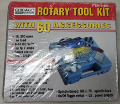 Chicago Electric Power Tools Rotary Tool Kit w/60 accessories Brand New Sealed - £15.81 GBP