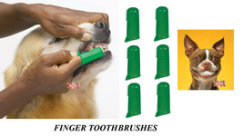 6 Pet Dog Cat Finger Pro Dental Teeth Rubber Tooth Brush Oral Care Toothbrushes - £8.64 GBP