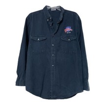 Planet Hollywood New York Mens Blue Button Cotton Long Sleeve Shirt Size... - £15.12 GBP