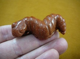 (Y-CATE-706) Orange Goldstone CATERPILLAR Inch WORM figurine gemstone ca... - £13.79 GBP