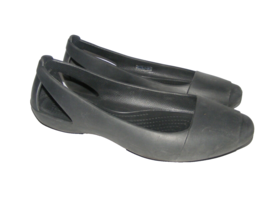 Crocs Women&#39;s Size 9 M Black Slip On Sandals Round Toe Flats Iconic Comf... - £22.33 GBP