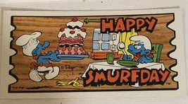 The Smurfs Trading Card 1982 #31 Happy Smurfday - £1.97 GBP
