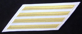 USN HASHMARKS MALE - 4 STRIPES GOLD ON WHITE 16 YEARS GOOD CONDUCT E-1 T... - $4.00
