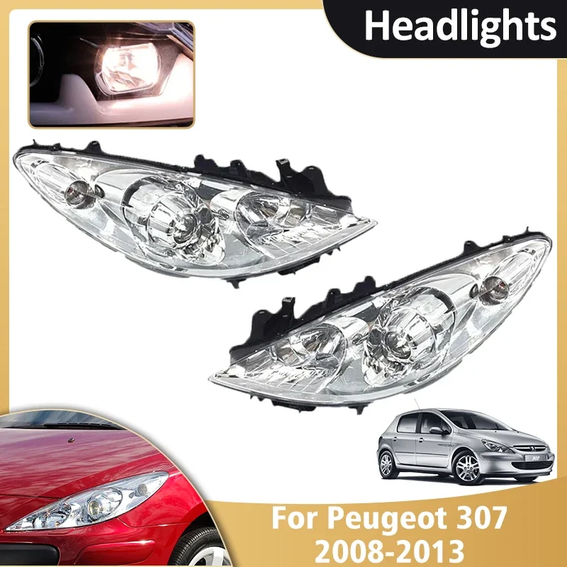 For Peugeot 307 2008 2009 2010 2011 2012 2013 Front Bumper Headlights Assembly - £221.69 GBP+