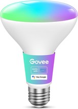 Govee Smart Light Bulbs, 1200 Lumens Dimmable Br30 Bulbs, Rgbww Color, 1... - $32.37