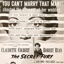 1950 The Secret Fury Film Movie Advertisement Claudette Colbert Vintage ... - $551.60 MXN