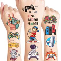 Gaming Temporary Tattoos 4 Sheets Colorful Gamer Party Favors Gift Idea - €8,35 EUR