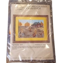 Vtg Something Special Colored Counted Cross Stitch Fall Scene #50255 5&quot;x7&quot; RARE - £17.15 GBP