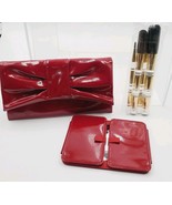 New Estee Lauder Makeup Brush Travel Bag Mirror Set Two Tone Gold Clear - $299.85 MXN