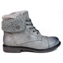 Cliffs by White Mountain Women Cap Toe Combat Boots Duena US 6M Grey Fabric - £28.86 GBP