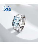 Natural sky blue gemstone Ring 925 sterling silver fine jewelry for wome... - £39.06 GBP+