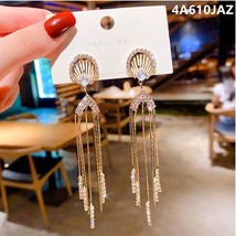 Korean Fashion Jewelry Personality Temperament Crystal Tassel Earrings Bridal Ea - £6.62 GBP