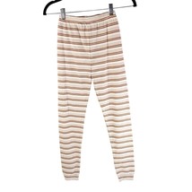 Rylee + Cru Girls Striped Pajama Bottom Pants Organic Cotton Ivory Brown... - $19.24