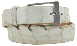 Kids Western Dress Belt Off White Crocodile Tail Skin Leather Casual Siz... - $135.58 CAD