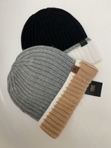 pick one  FRYE Knit Colorblock Beanie  White /Black &amp; Beige / Grey - £27.82 GBP