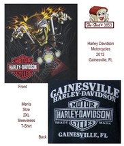 Harley Davidson 2013 Gainesville, Florida -  Black Sleeveless 2XL T-Shirt - £15.60 GBP