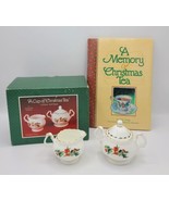 A Cup Of Christmas Tea Creamer &amp; Sugar Dish + A Memory Of Christmas Tea ... - £31.31 GBP