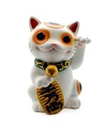 LUCKY FORTUNE CAT STATUE 4&quot; White Maneki Neko Good Luck Prosperity Feng ... - €14,61 EUR