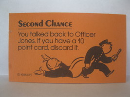 1988 Free Parking Board Game Piece: Second Chance card #25 - £0.78 GBP