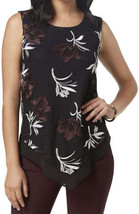 Alfani Womens Sleeveless Embroidered Pointed Hem Top Size Small, Wine Toss Florl - £56.44 GBP
