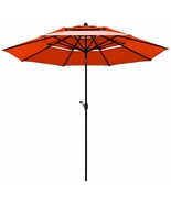 10ft 3 Tier Patio Umbrella Aluminum Sunshade Shelter Double Vented witho... - $3,613.39 MXN