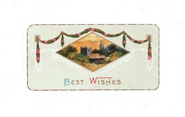 Antique Postcard 1910 Embossed Christmas Best Wishes Unused 5.5 x 3.5 - £27.13 GBP